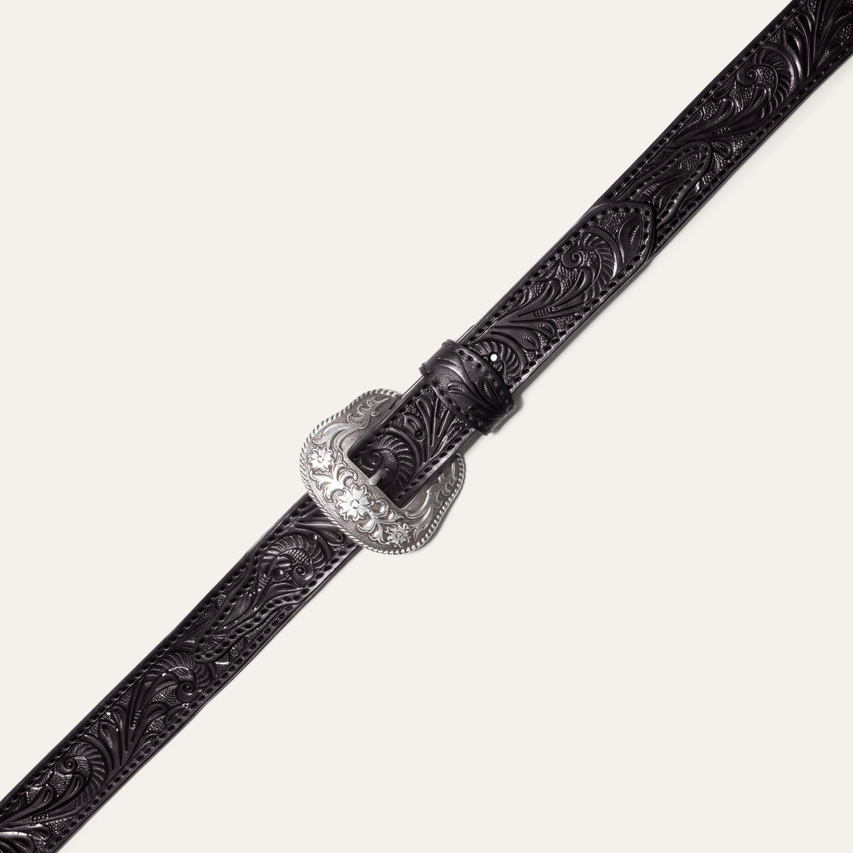 Hand-Tooled Western Billet Belt - Will Leather Goods