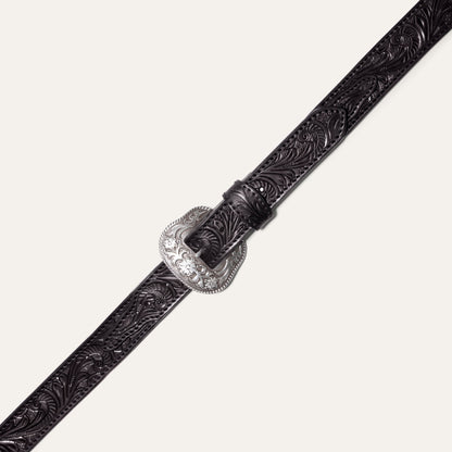 Hand-Tooled Western Billet Belt - Will Leather Goods
