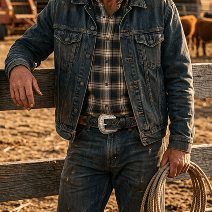 Hand - Tooled Western Billet Belt - Will Leather Goods
