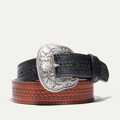 Hand-Tooled Basketweave Belt