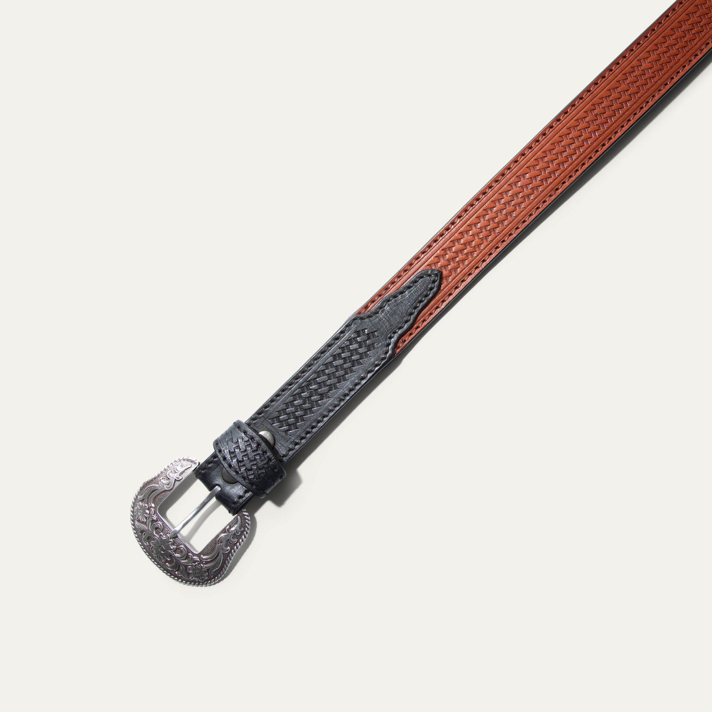 Hand-Tooled Basketweave Belt