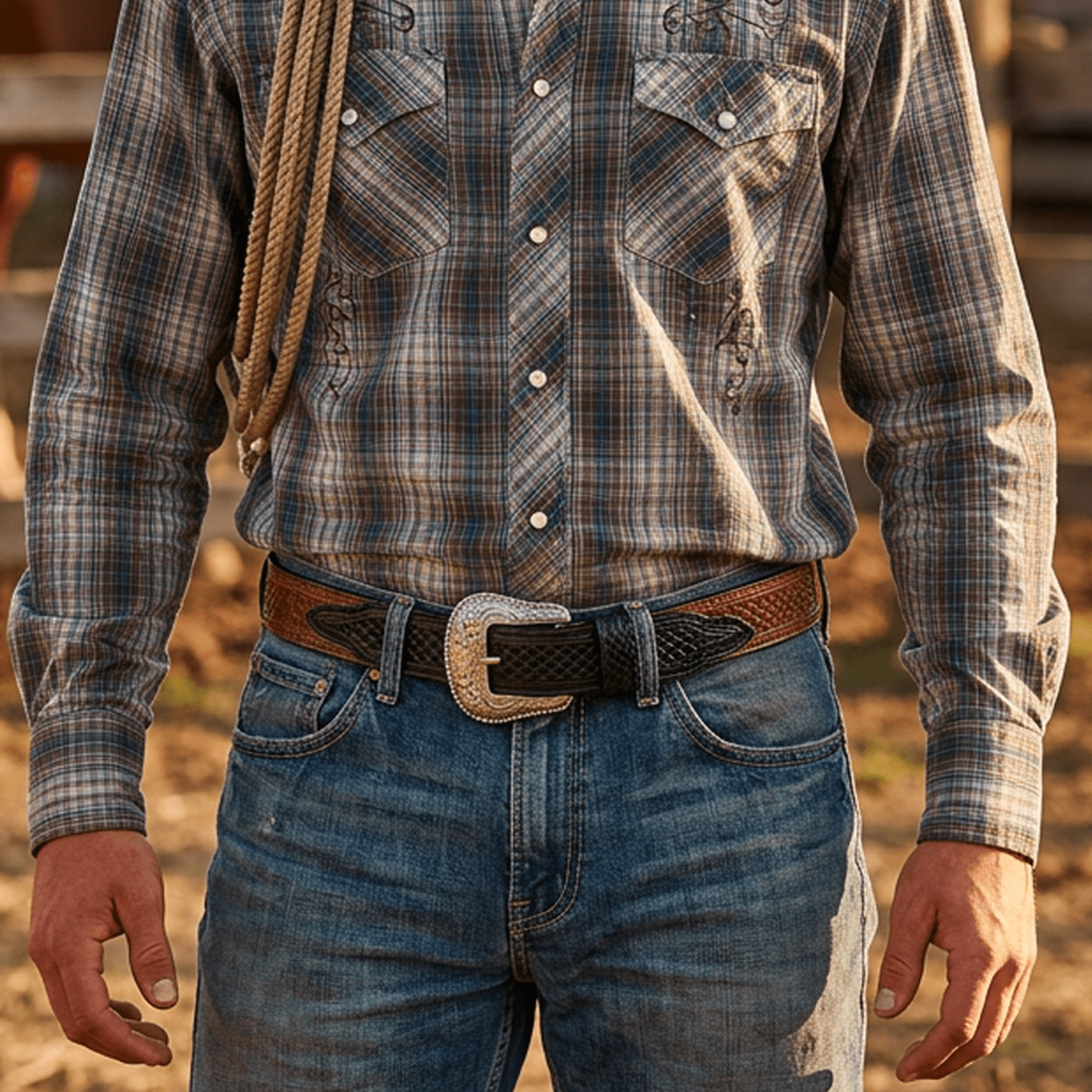 Hand-Tooled Basketweave Belt - Will Leather Goods