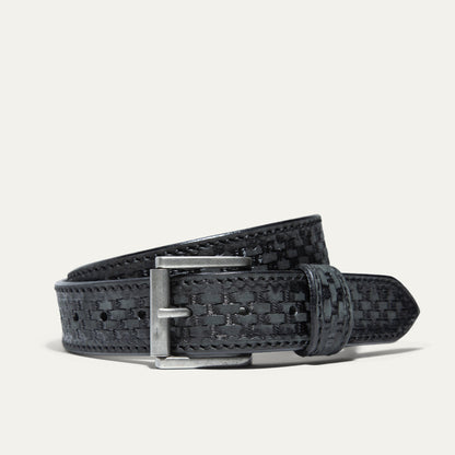 HAND - TOOLED BASKETWEAVE JEAN BELT - Will Leather Goods