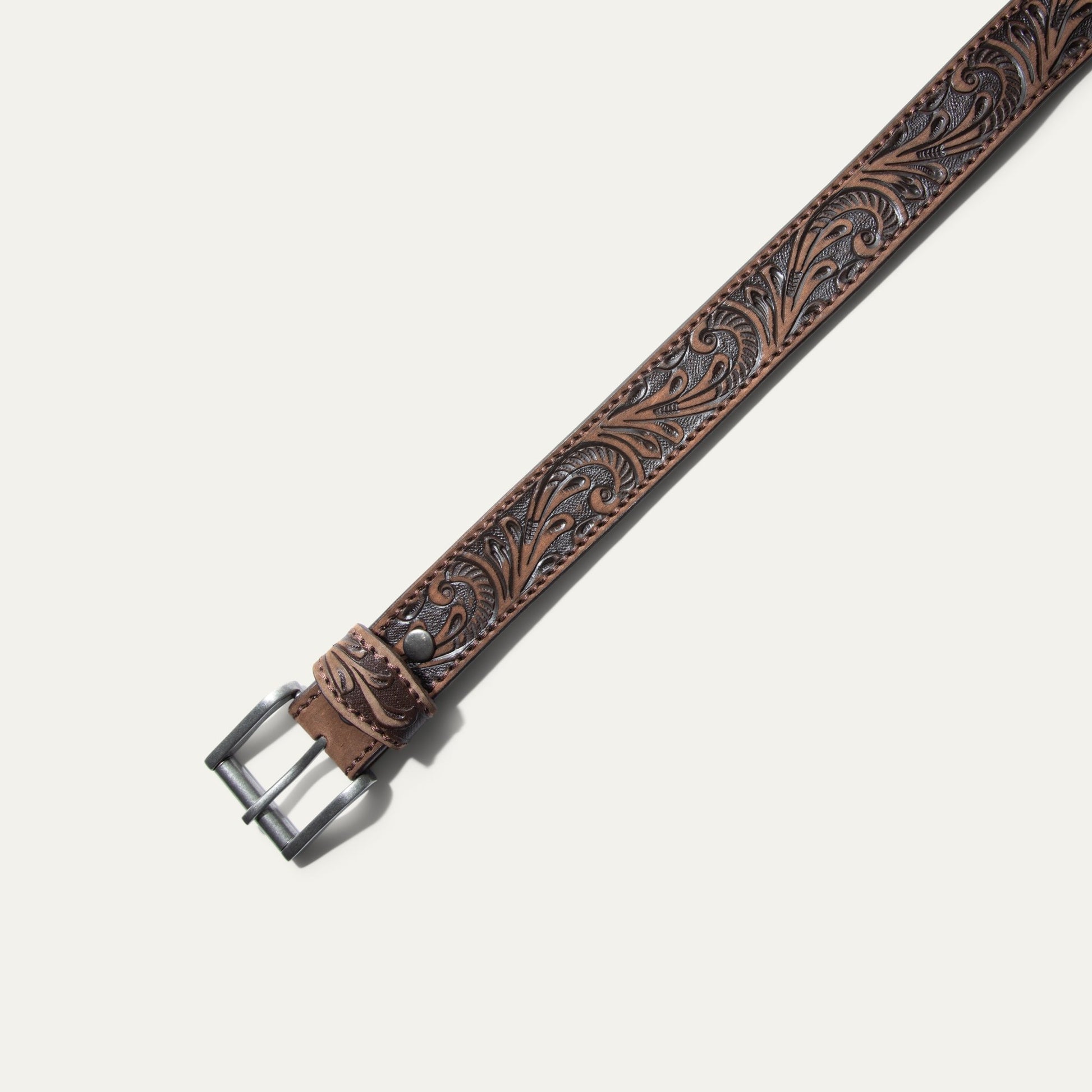 HAND - TOOLED MORNING GLORY JEAN BELT - Will Leather Goods