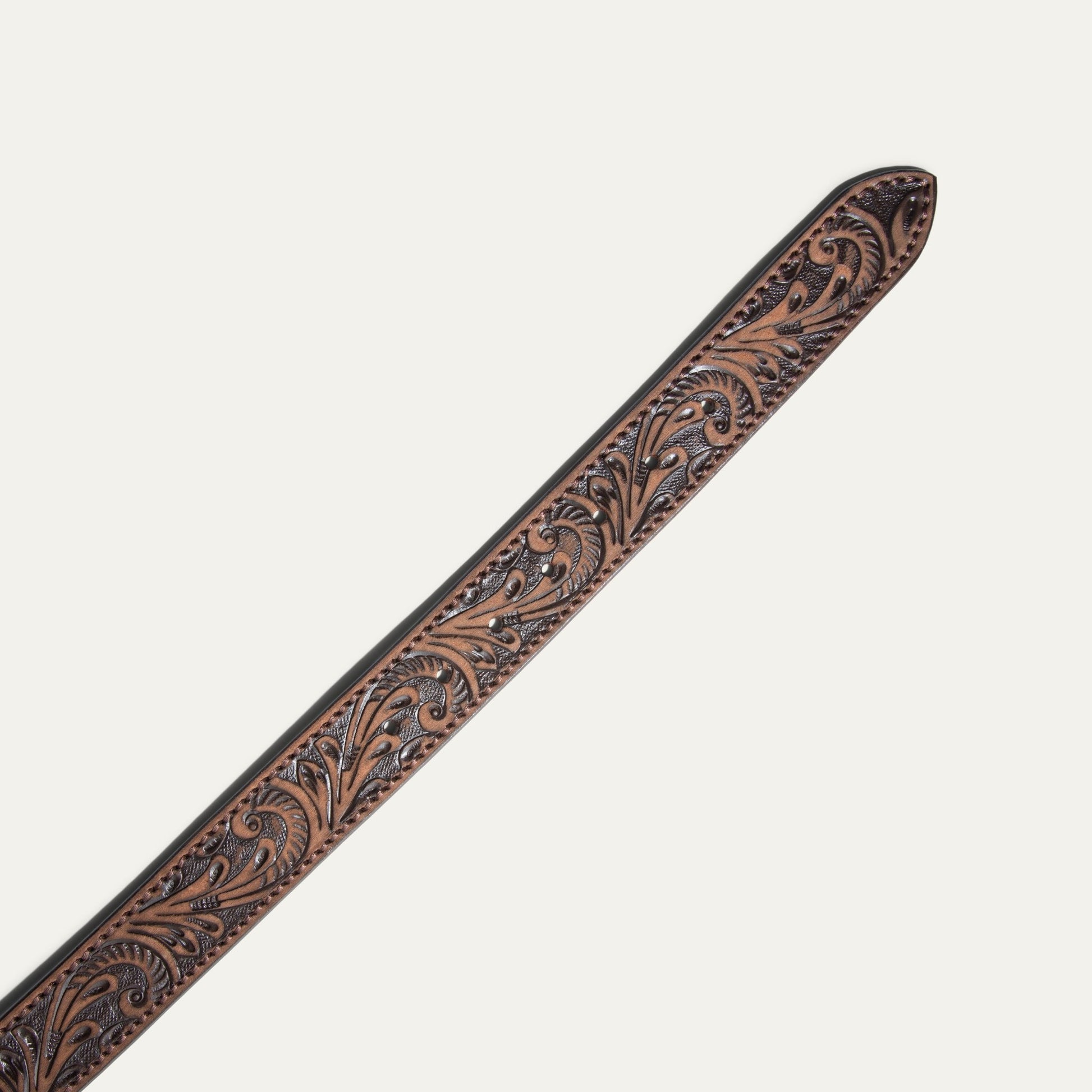 HAND - TOOLED MORNING GLORY JEAN BELT - Will Leather Goods