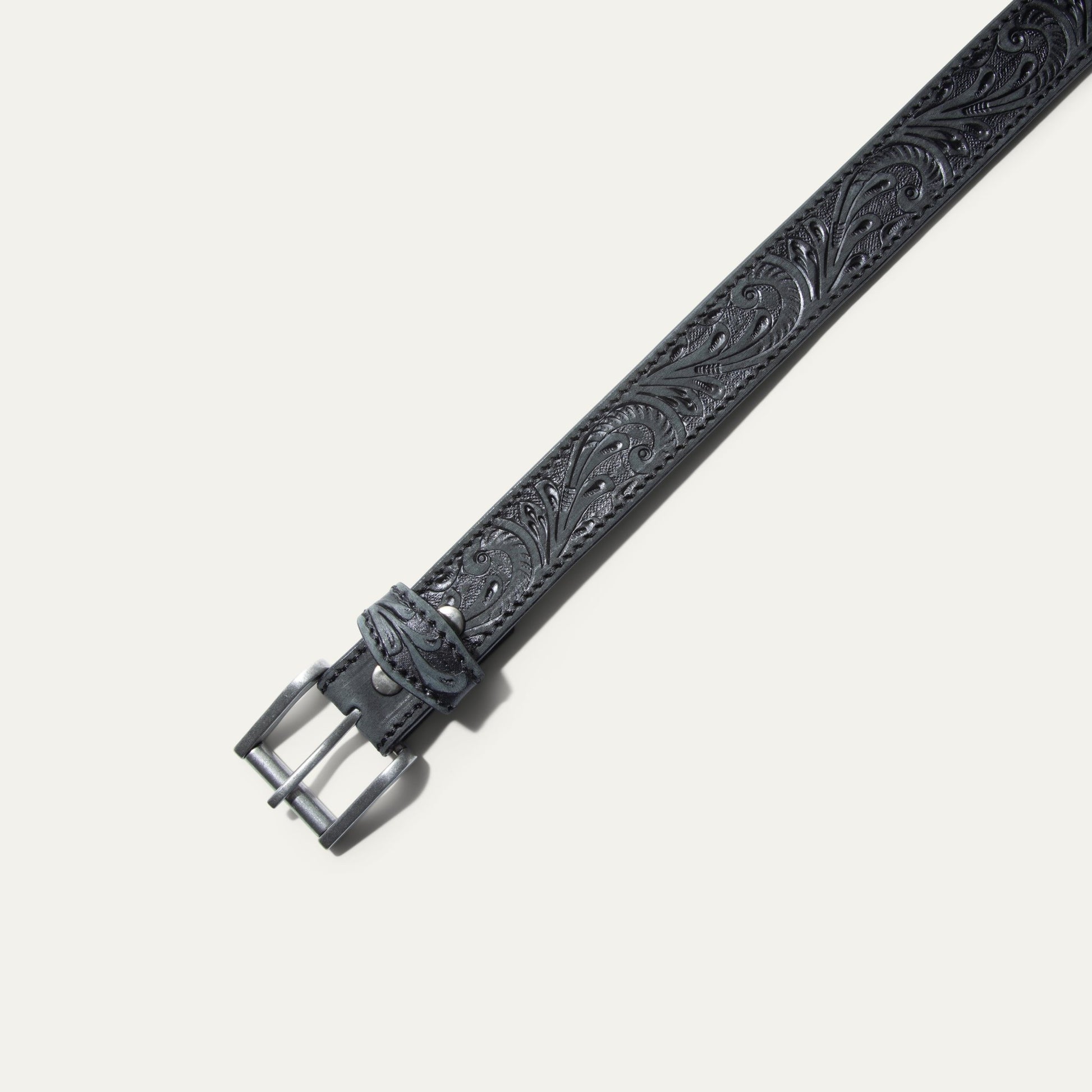 HAND - TOOLED MORNING GLORY JEAN BELT - Will Leather Goods
