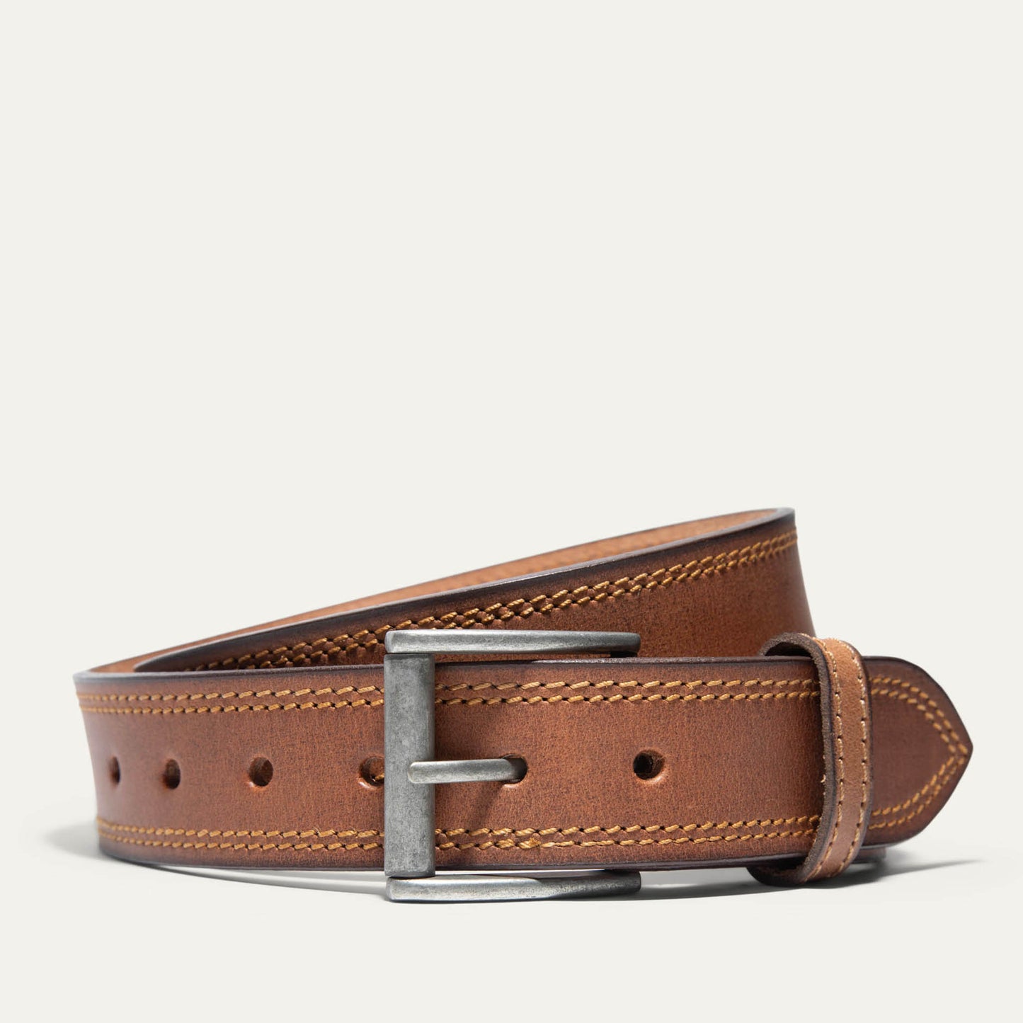 Double Stitch Antique Edge Work Belt