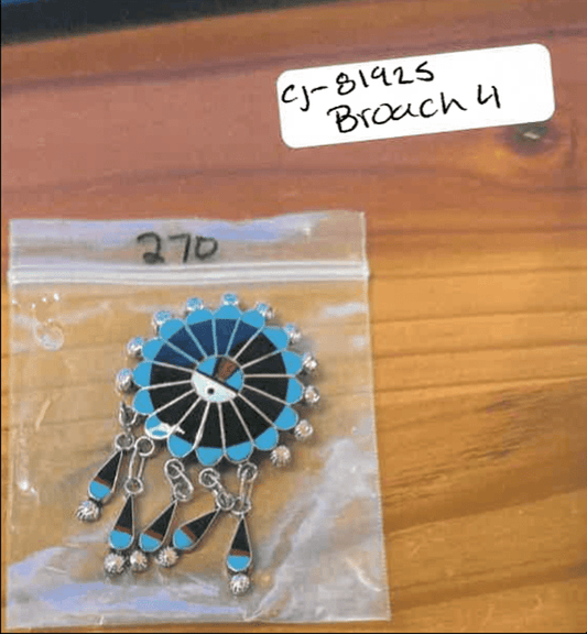TURQUOISE BROOCH - $270 - Will Leather Goods
