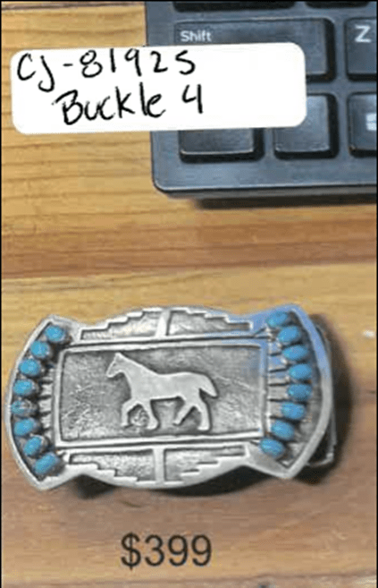 TURQUOISE BELT BUCKLE - $399 - Will Leather Goods