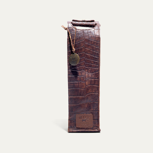 Hand-Patterned Single Wine Case - Will Leather Goods