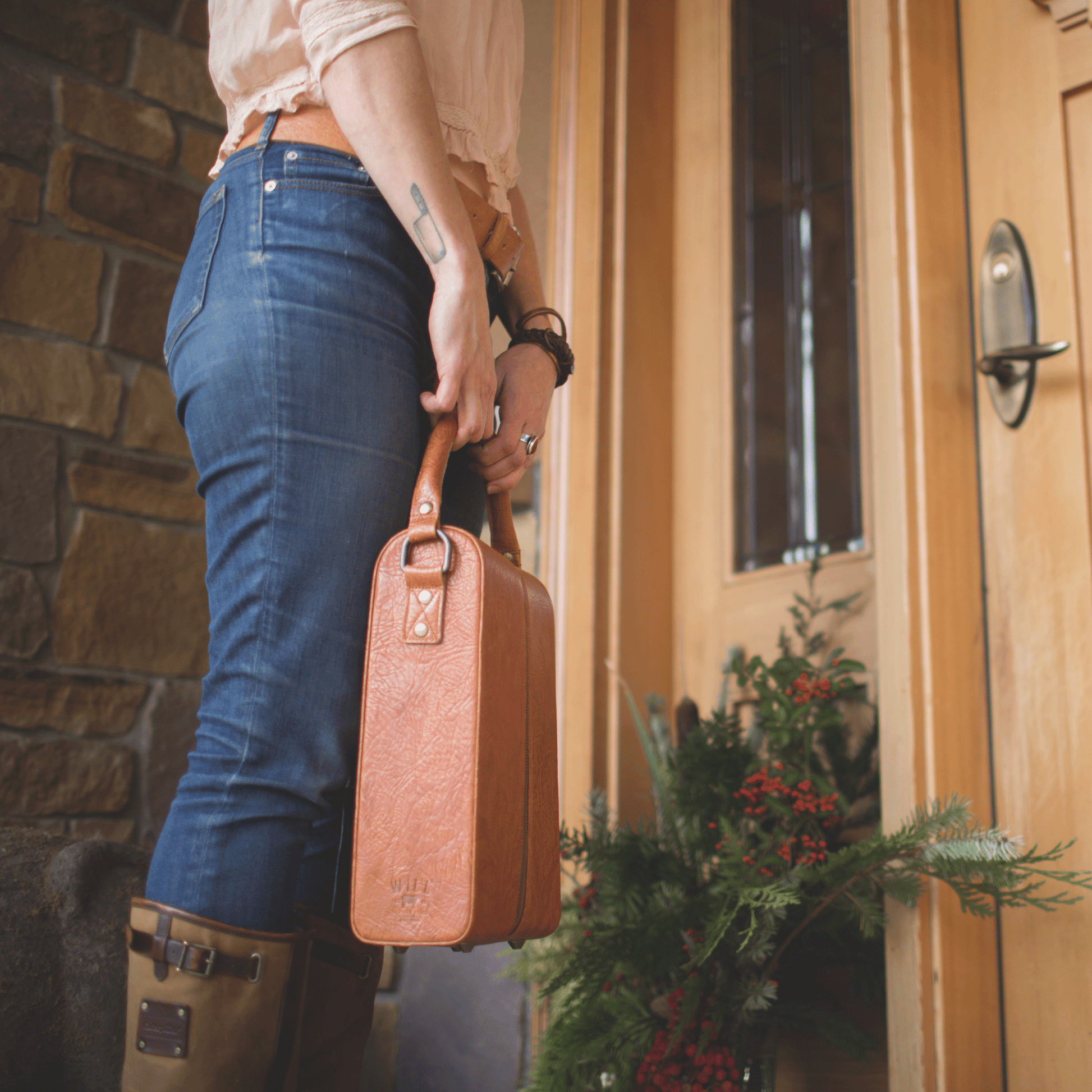 Hard Double Leather Wine Case - Will Leather Goods