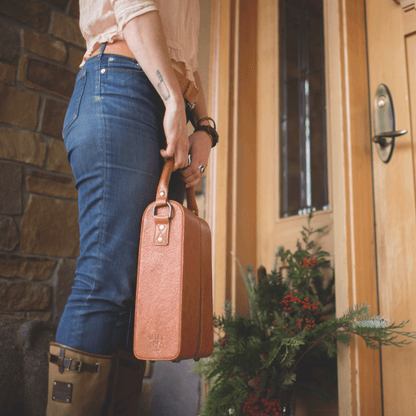 Hard Double Leather Wine Case - Will Leather Goods