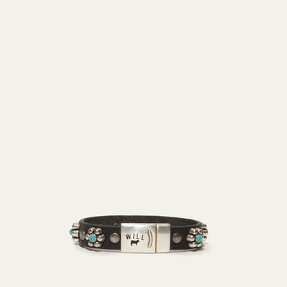 Magnetic Bracelet W/ Turquoise Flower