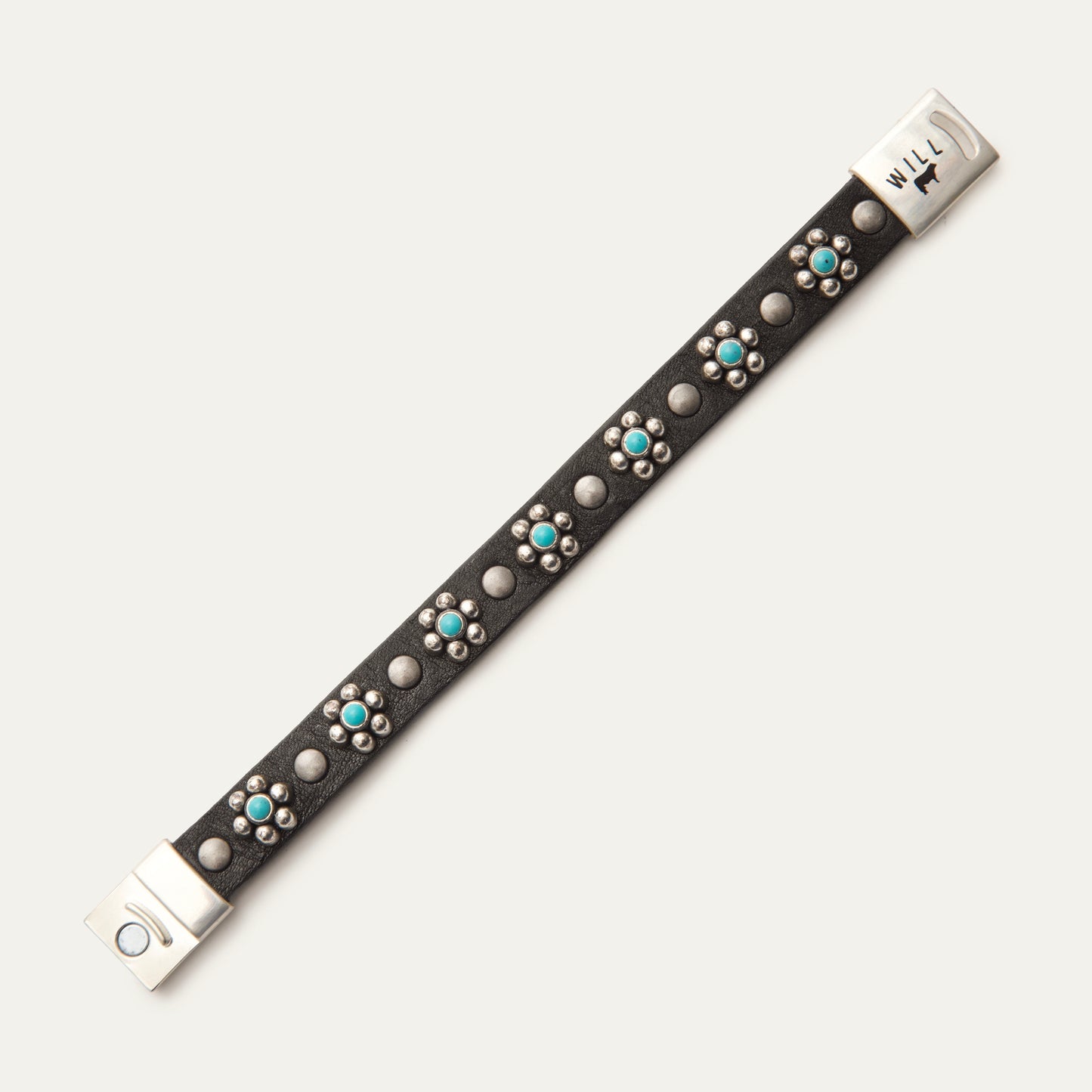 Magnetic Bracelet W/ Turquoise Flower