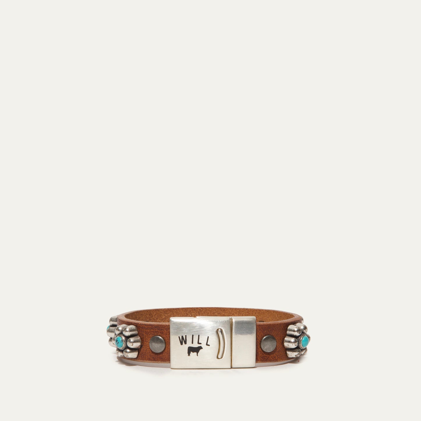 Magnetic Bracelet W/ Turquoise Flower