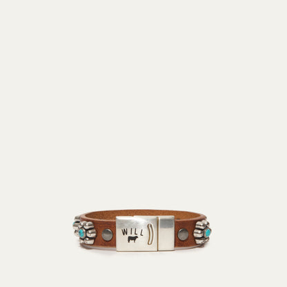 Magnetic Bracelet W/ Turquoise Flower