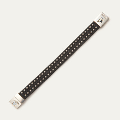 Magnetic Bracelet W/ Two Rows of Dome Studs