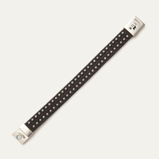 Magnetic Bracelet W/ Two Rows of Dome Studs - Will Leather Goods