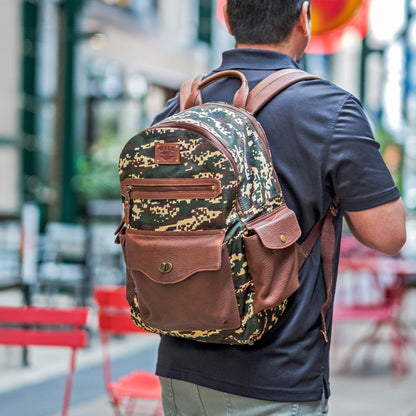 camo leather backpack MZ Wallace Green Metro - Luxury Quilted Backpack these backpacks are up to the task Canvas & Leather Backpack