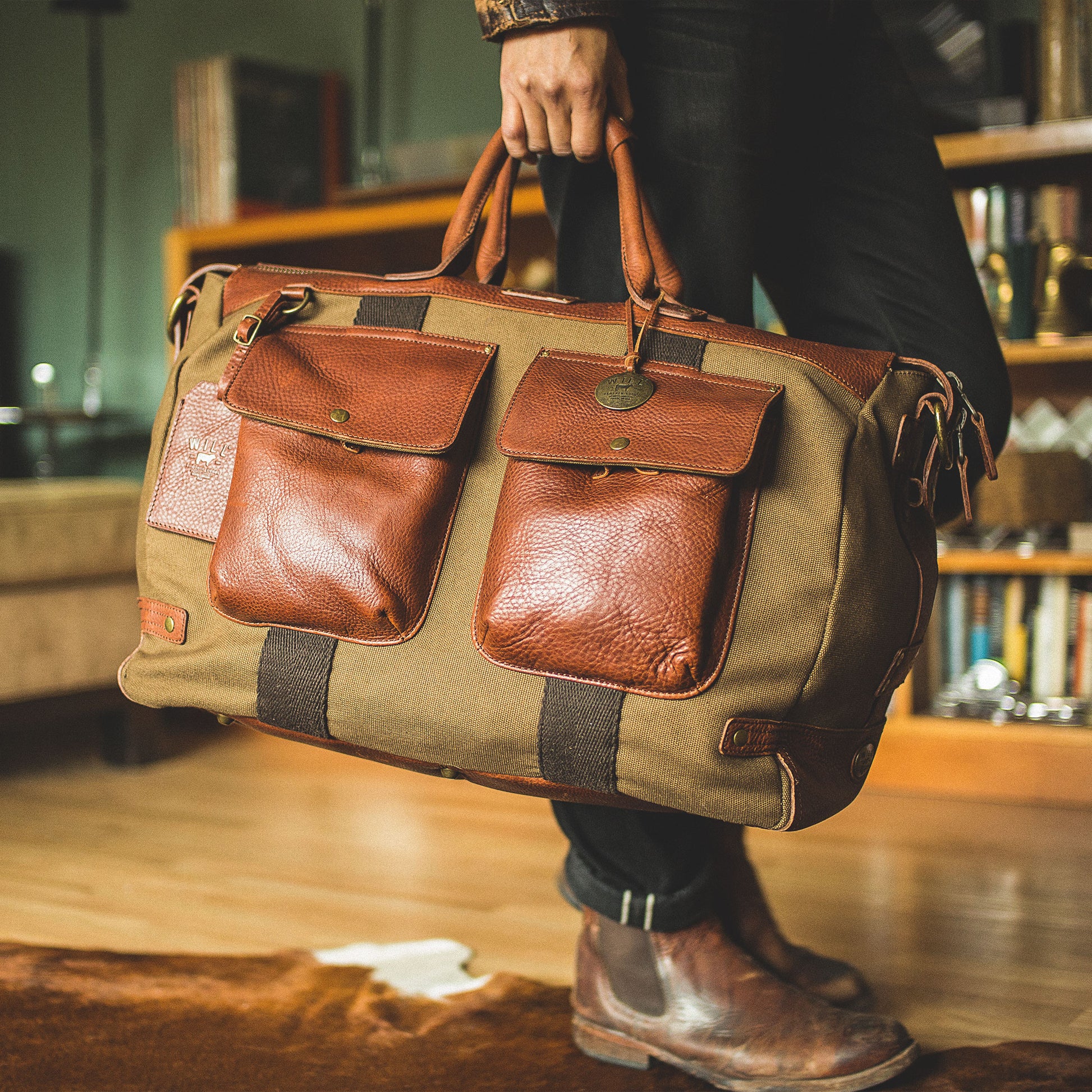 Canvas & Leather Travel Duffle – Will Leather Goods