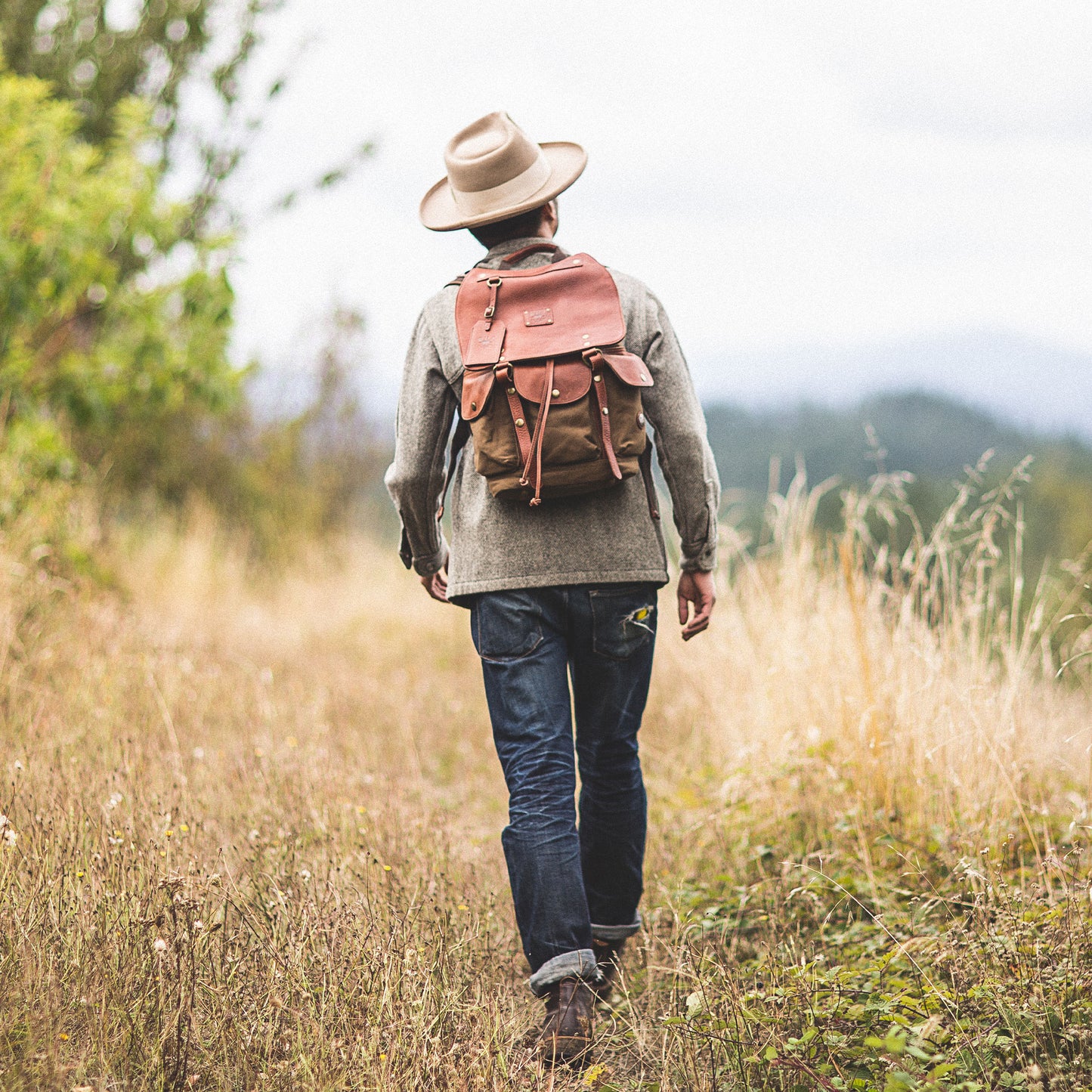 Lennon Canvas & Leather Backpack - Will Leather Goods