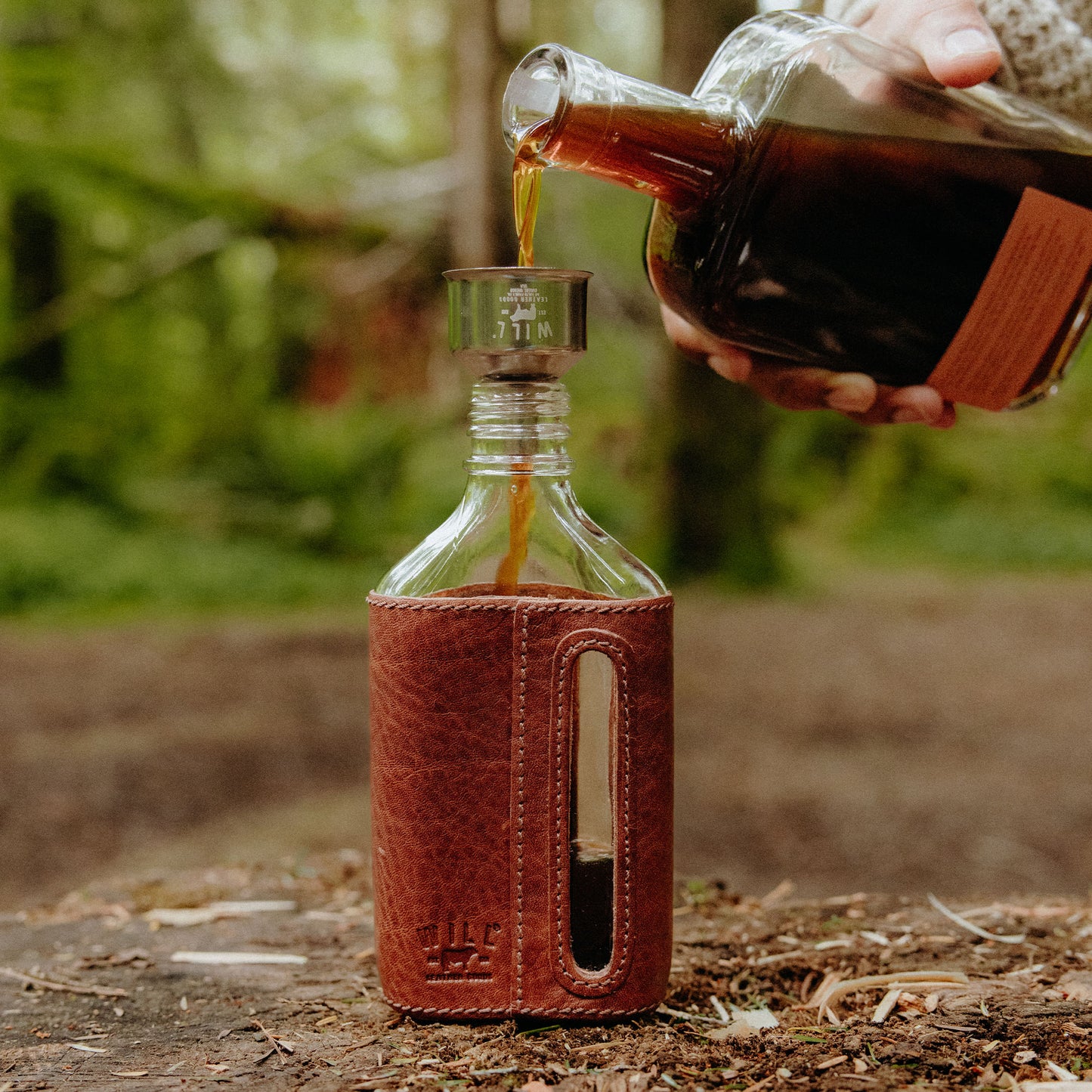 Glass Leather Flask 200Ml - Will Leather Goods