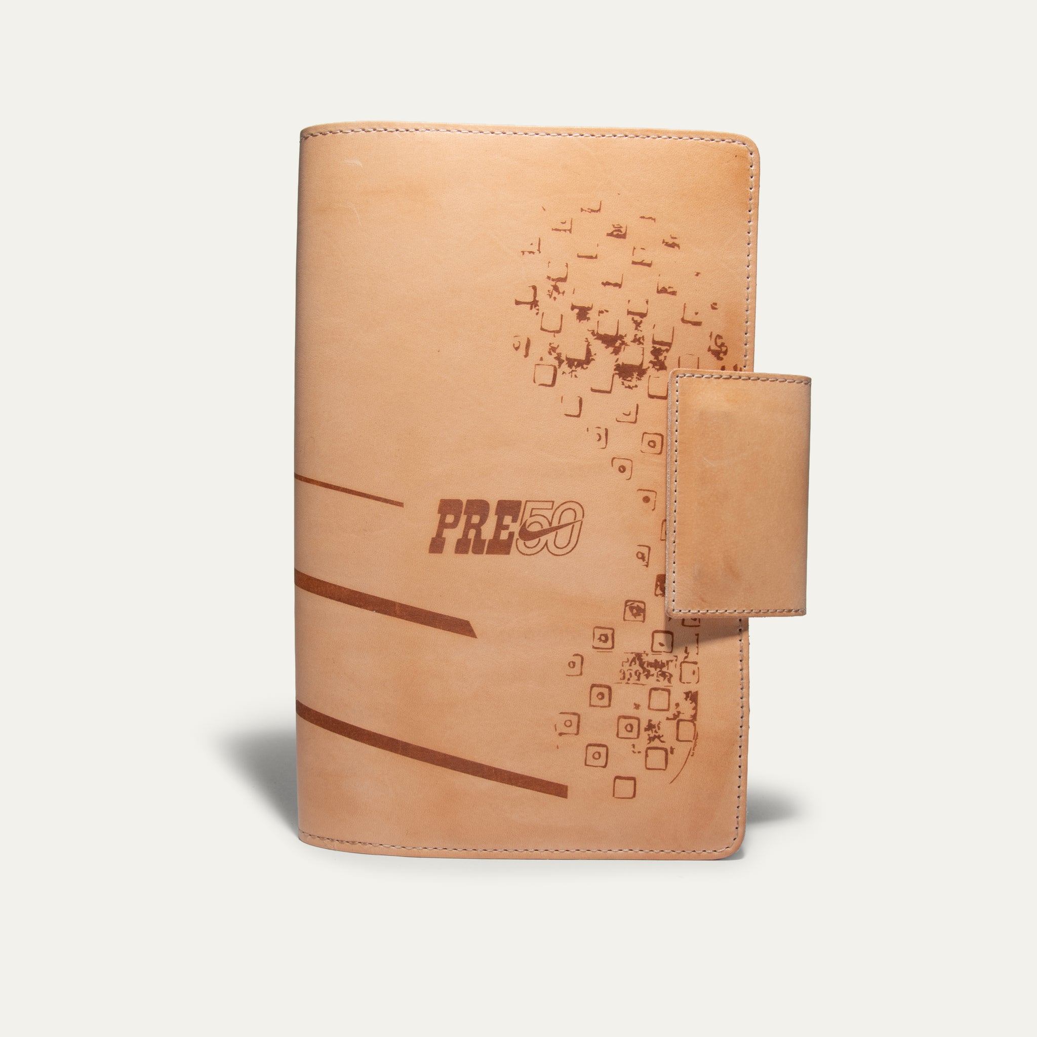 Shoe Print Leather Journal Cover