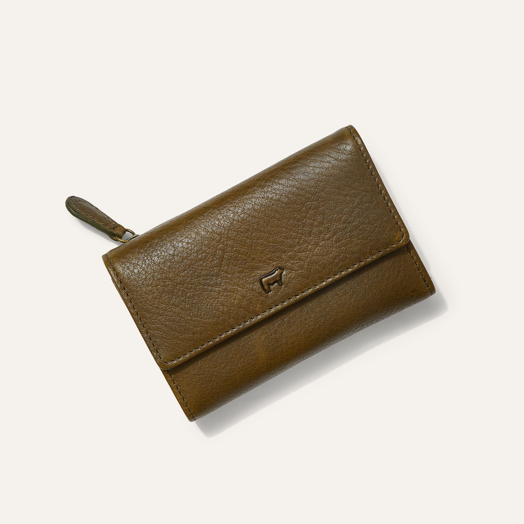 Tri-fold Leather Zip Wallet Olive – Will Leather Goods